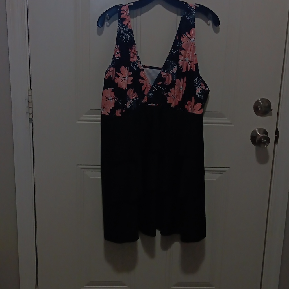Floral Black and Pink SWIMSUIT
